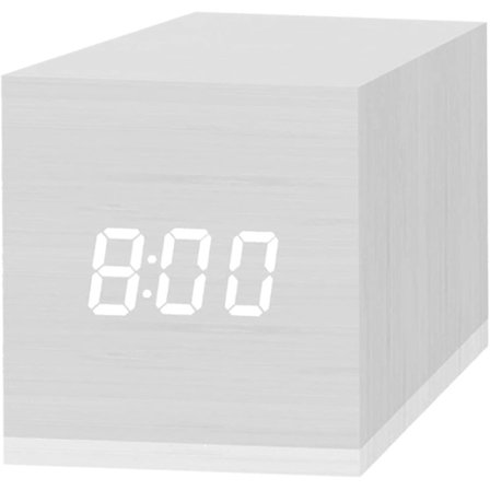 2023 Digital Alarm Clock, With Wooden Electronic Led Time Display, Alarm, 2.5-inch Cubic Small Mini Wood Made Electric Clocks For Bedroom, Bedside, D