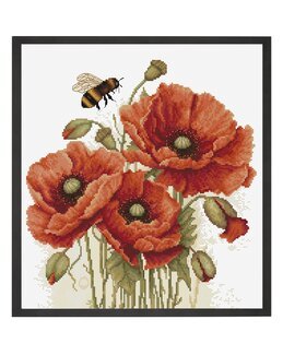 Broderikit Tavla Vallmo blomster