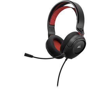 Corsair-HS35 v2 Headset, Red-Corsair HS35 v2 gamingheadset for flere plattformer-Gaming Accessories-Kablede headset
