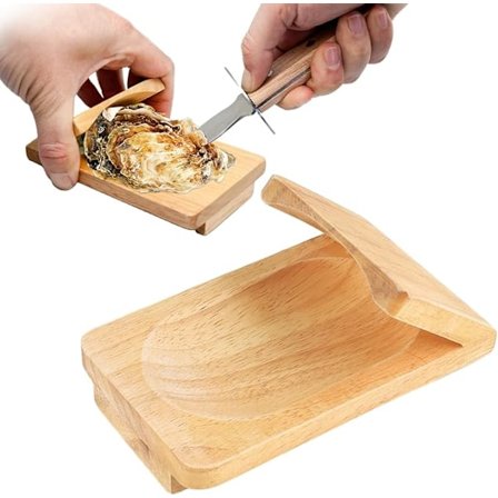 Østersåbningsklemme, østersskalholder af træ, skaldyrsværktøj, til fester, camping, picnic, grill, østers