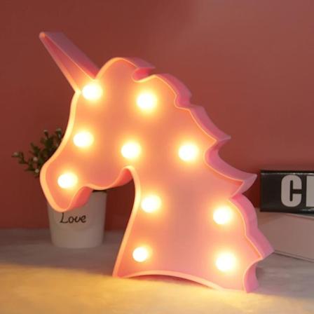 Y valo / LED-lamppu - Yksisarvinen / Unicorn Pink Rosa