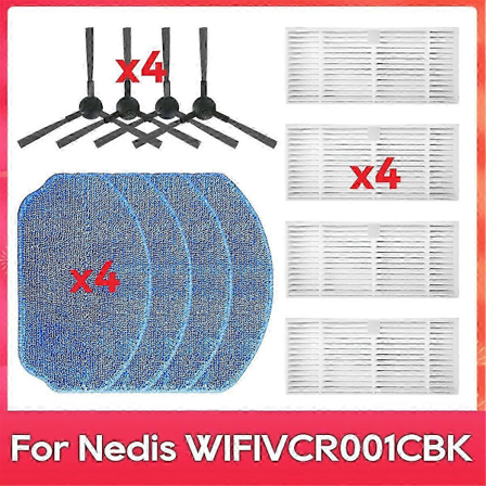 Nedis WIFIVCR001CBK Robotstøvsuger Udstyret med Sidebørste Filter