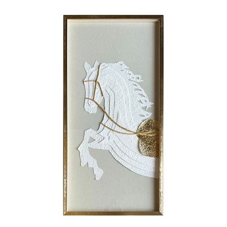 Koristeellinen seinätaide, 50x100 cm, Beige/Valkoinen/Kulta