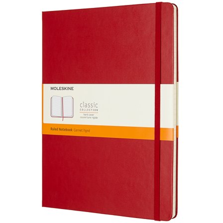 Moleskine Classic Hard Cover Notebook XL Red Ruled