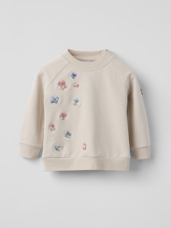 Baby-Sweatshirt geblümt - 56 - kinderbekleidung - beige - Polarn O. Pyret