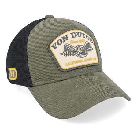 Von Dutch - Grønn trucker Caps - Square Patch Black/Dark Green A-Frame Trucker @ Hatstore