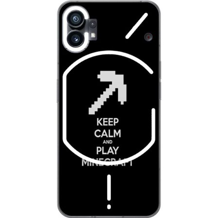 Kompatibelt Mobilskal till Nothing Nothing Phone (1) Behåll lugnet och spela Minecraft textposter med minimalistiskt gamer design för spelälskare.