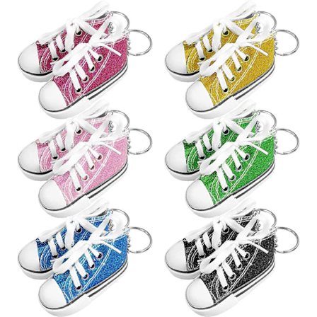 12 Stycken Sko Nyckelring Mini Skor Nyckelring Sneaker Nyckelring Mini Canvas Sko Nyckelringar Sko Nyckelringar, 12 Färger