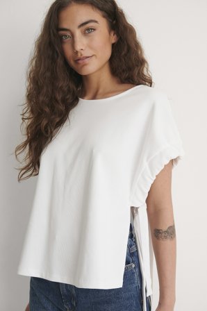MANGO Tee-Shirt - - Blanc - Small