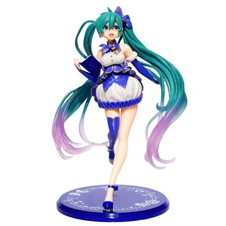 Hatsune Miku Anime Figur, 20 cm, Bildekorationsprydnad, Söt Vit och Rosa Stol Design, Samlarobjekt, Gåva till Unga Människor, Typ A