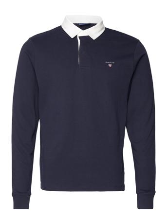 Solid Heavy Rugger Polos Long-sleeved Navy GANT