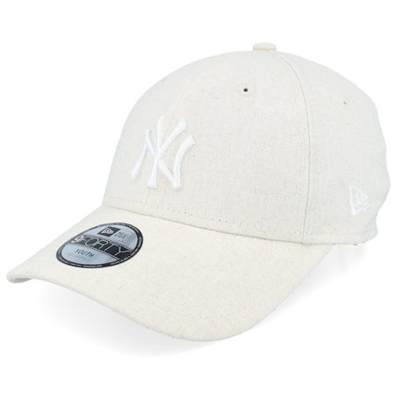 New Era - MLB Beige adjustable Cap - Kids New York Yankees Linen 9FORTY Stone/White Adjustable @ Hatstore