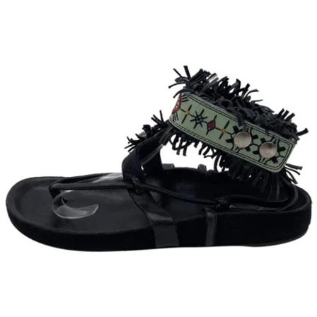 Isabel Marant Pre-owned Pre-owned Suede Sandalen , Zwart , Dames , Maat: 38 EU