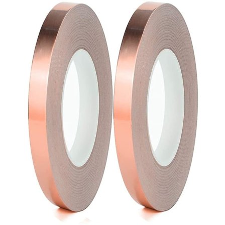 Kopparfolietejp, Kopparfolier med Dubbel Kopparremsa Ledande Lim för Färgat Glas Ledande (2 st, roséguld)