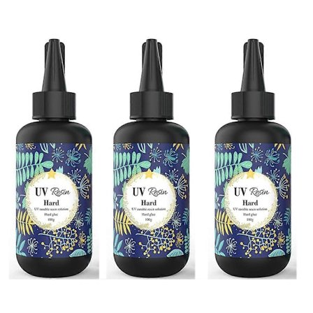 3X UV Resin - 100G Krystalklar Hård Type Lim Ultraviolet Hærdende Epoxy Resin til DIY Smykkefremstilling
