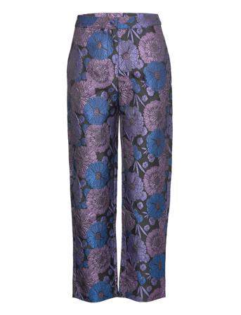 Slfelani Hw Cropped Jacquard Pant B Patterned Selected Femme