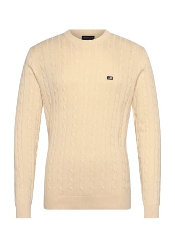 Lexington Clothing Cotton Cable Knitted Sweater - Cream - S