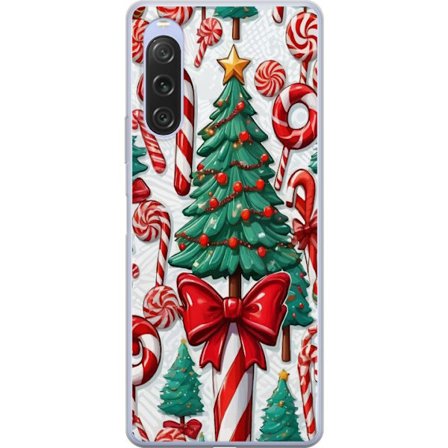 Kompatibelt Mobildeksel til Sony Xperia 10 V Jultrær godteri stokker julgran ferie søtsaker retrodesign kunst