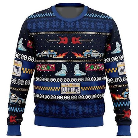 Paluu tulevaisuuteen ruma jouluneule sarjakuva anime naiset miehet pusero topit 2025 uusi muoti pari huppari collegepaita