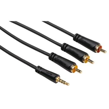 HAMA Kabel 4pin 3,5mm-3xRCA Guld Svart 1.5m