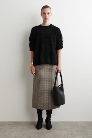 COS Women's Maglione Girocollo In Cashmere Spazzolato in Nero