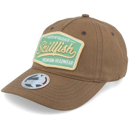 Skillfish - Brown unconstructed Czapka Z Daszkiem - Premium Fishing 436 Waxed Cotton Brown Dad Cap @ Hatstore