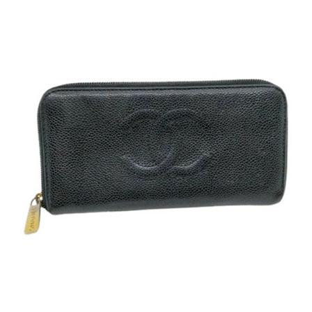 Chanel Vintage, Pre-owned Leather wallets Zwart, Dames, Maat:ONE Size,leer