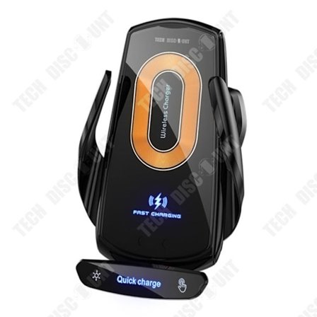 Stöd för mobiltelefon - TECH DISCOUNT - Modell med trådlös laddning - 15W - Stötsäker - Rotation 360°