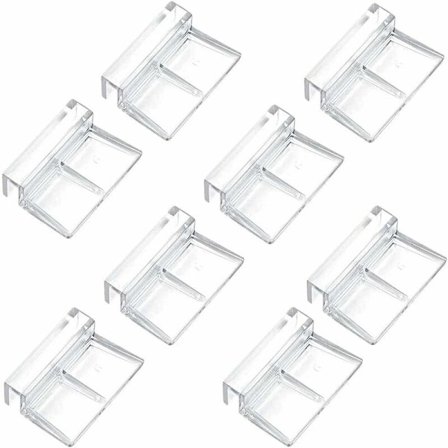 Akvarie låg clips 8mm fiske tank plast clips akvarie låg clip holder, klar, 8 stykker