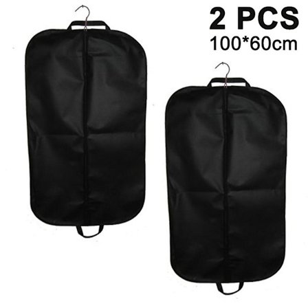 2 stk. Sort Tøjrejse- og Opbevaringspose Åndbar Taske 26x42x5 Tommer