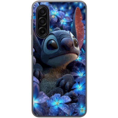 Kompatibel Mobilcover til Samsung Samsung Galaxy A17 5G Stitch Blandt Blå Blomster