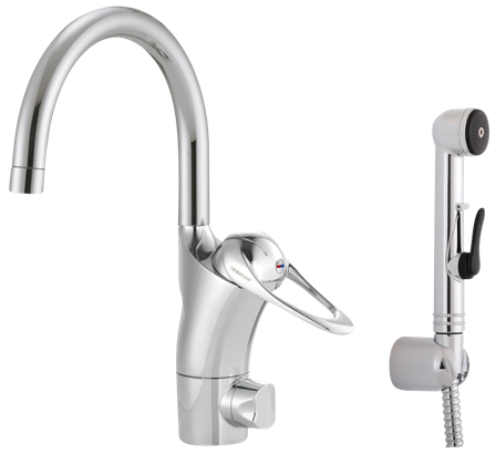 FM Mattsson 8058-6000 Tvättställsblandare ettgrepp, sidodusch, tvättmaskinavstängning, Badrum