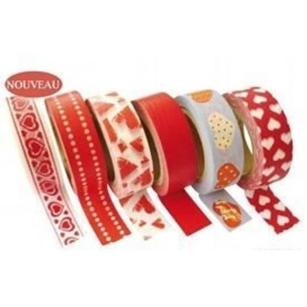 Tape - Kærlighed - Pakke med 6 - 15mm x 10m - Special til scrapbooking - Mix