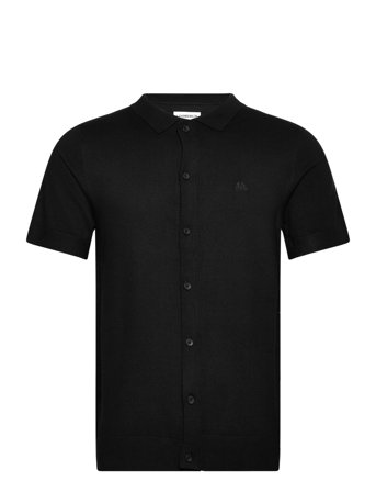 Ecovero S/S Cardigan W. Collar Black Lindbergh