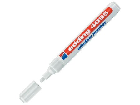 edding Griffeltavelpenna 4095 med 2–3 mm, vit - Lyreco - Kontorsmaterial - Pennor - Märkpennor - Rund spets