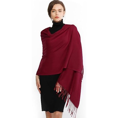 Naisten huivit Pashmina-huivit ja -liinat häihin Naisten talvihuiveihin (Burgundy)
