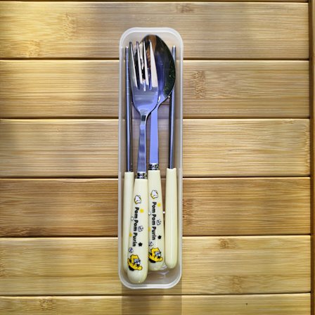 IP 3 st/set Sanrio Hello Kitty Rostfritt Stål Portabelt Bestickset, Utsökt Kuromi Bordsservis