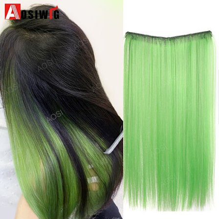 20 tuuman synteettinen pitkä suora klipsi, yksiosainen hiustenpidennys 4 klipsiä tekovaaleat hiukset ruskea musta lämmönkestävä tekohius