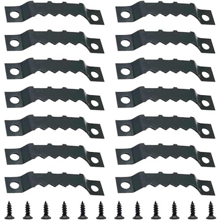 100 KPL sahahampaan muotoiset taulun ripustuskoukut, taulunpidikkeet, kaksinkertainen reikä ruuveilla, seinäkoukku