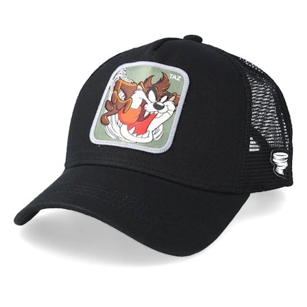 Capslab - Looney Tunes Tasmanian Devil Black/Black Trucker Trucker Black Cap - @ Hatstore