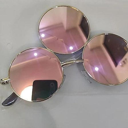 2023 Nye Tredje Øye Runde Solbriller Kvinner/menn Reflekterende Speilbelagt Svart Ferie Solbriller Tre Linser Briller Skygger Uv400