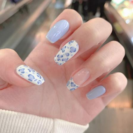 24st/låda Kort Ballerina False Nail Tip Bärbara Falska Naglar