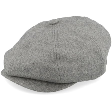 Brixton - Grey flatcap Czapka Z Daszkiem - Brood Flannel D. Heather Grey/Washed Navy Snap Cap @ Hatstore