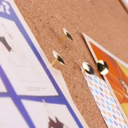 Tegnestifter 500 stk., 3/8 tommer stål runde tegnestifter kontor tegnestifter til korktavle (guld)