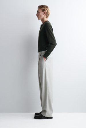 COS Men's Maglia Henley Slim In Lana Merino in Verde