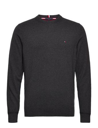 Pima Org Ctn Cashmere Crew Neck Neulepaita Pyöreä Kaula-aukko Musta Tommy Hilfiger