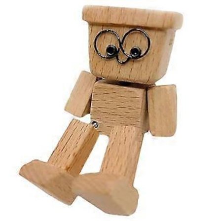 Käsintehty heiluva puinen mieshahmo auton kojelaudalle, työpöydälle, toimistoon, söpö jalkoja heiluttava lelu lahjaksi ystäville