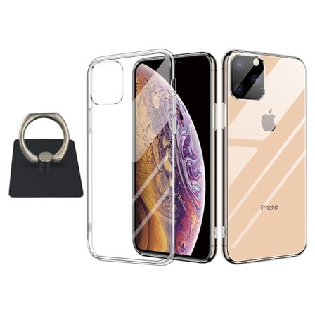 iPhone 11 Pro Skal & Fyrkantig Fingerhållare - Skydd och Komfort - Svart