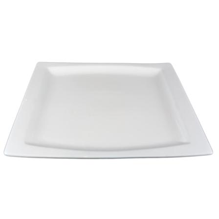 Suorakulmainen posliinilautanen Soft-Shaped - 6 kpl pakkaus Vit