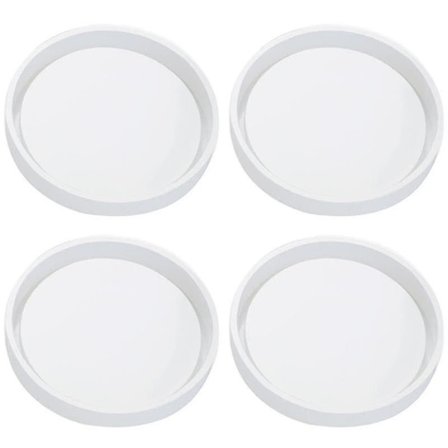 4 Pakk Store DIY Runde Koster Silikonform, Diameter 3.94 tommer/10 cm
